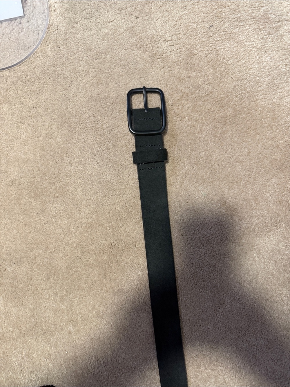 Lucky Brand Men's Black Leather Belt with Dark Metal Buckle
